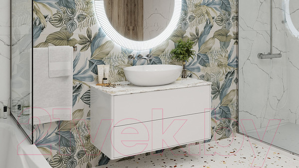 Изображение товара Тумба под умывальник Belux Джаз НП 100-02 (1, белый глянцевый)