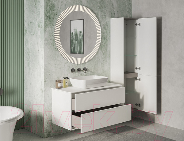 Изображение товара Тумба под умывальник Belux Джаз НП 100-02 (1, белый глянцевый)