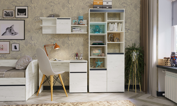 Изображение товара Полка Памир Гретта 1С (крафт белый/антрацит)