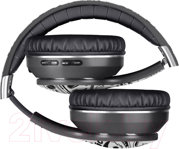 Изображение товара Беспроводные наушники Defender FreeMotion B595 / 63596 (черный/принт)
