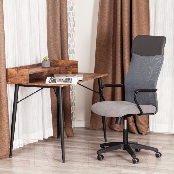 Изображение товара Кресло офисное Tetchair Practic флок/кожзам (серый)