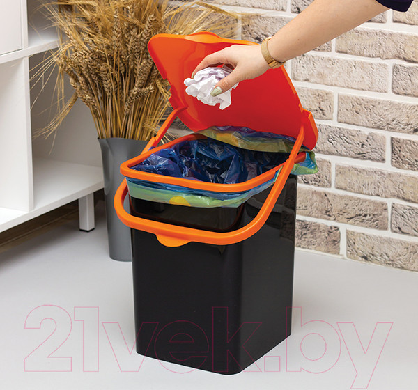 Изображение товара Мусорное ведро Idea Пуро М2475 (18л, оранжевый)