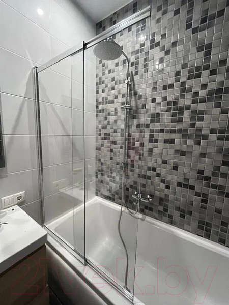 Изображение товара Стеклянная шторка для ванны Adema 100x140 НФА 612  (прозрачное стекло)