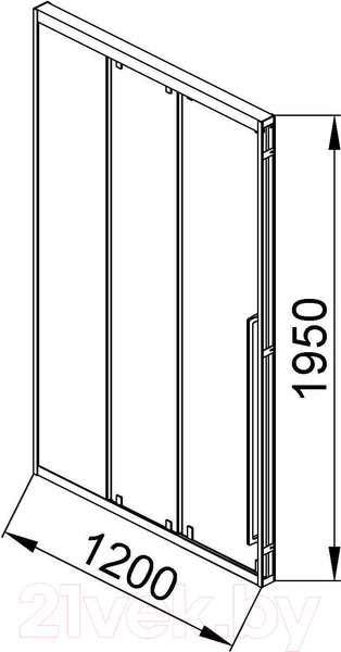 Изображение товара Душевая дверь Adema Скил техно 120 R (прозрачное стекло)