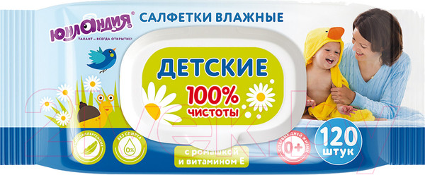 Изображение товара Влажные салфетки детские Юнландия 129893 (120шт)