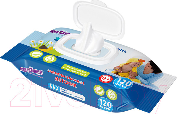 Изображение товара Влажные салфетки детские Юнландия 129893 (120шт)