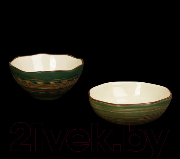 Изображение товара Салатник Luxstahl China Town HM04569-4.75 / фк8512 (слоновая кость/зеленый)