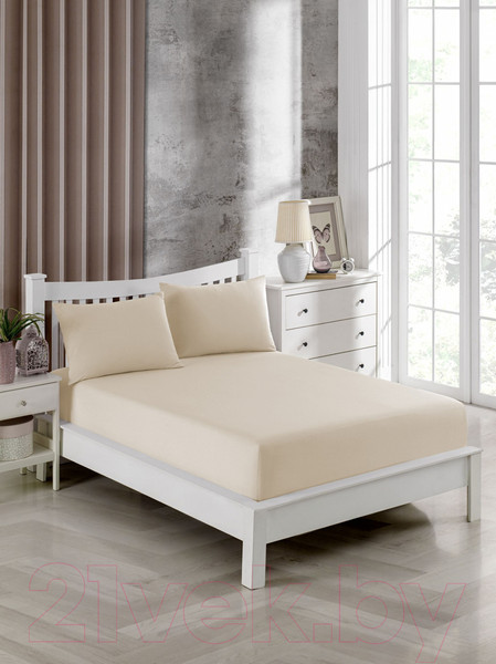 Изображение товара Простыня DO&CO Stripe 90x200x30 / 12108 (бежевый)