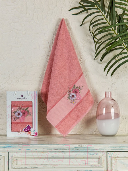 Изображение товара Полотенце Merzuka Duru 50x90 / 11962 (в коробке,брусничный)