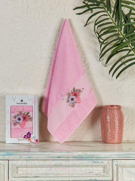 Изображение товара Полотенце Merzuka Duru 50x90 / 11962 (в коробке,розовый)