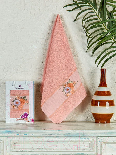 Изображение товара Полотенце Merzuka Duru 50x90 / 11962 (в коробке,персиковый)