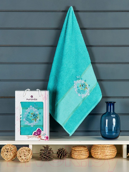Изображение товара Полотенце Merzuka Brentis 50x90 / 11963 (в коробке,бирюзовый)