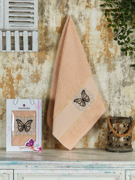 Изображение товара Полотенце Merzuka Kontes 50x90 / 11960 (в коробке,бежевый)