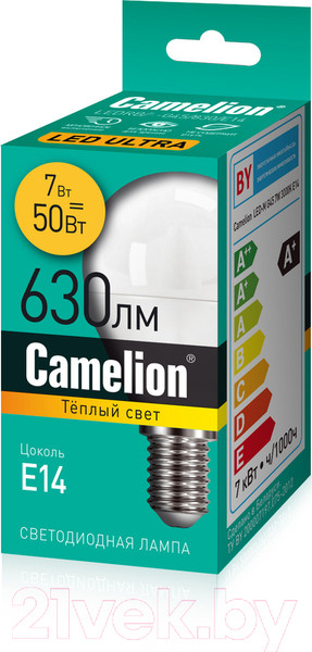 Изображение товара Лампа Camelion LEDRB/7-G45/830/E14 / 15061