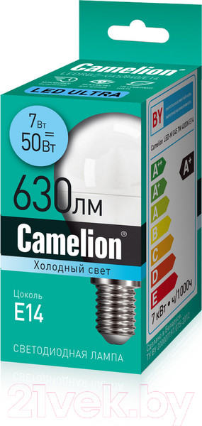 Изображение товара Лампа Camelion LEDRB/7-G45/840/E14 / 15062