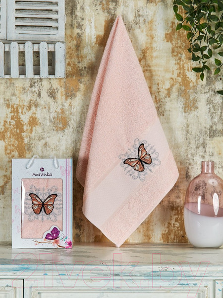 Изображение товара Полотенце Merzuka Kontes 50x90 / 11960 (в коробке,пудровый)