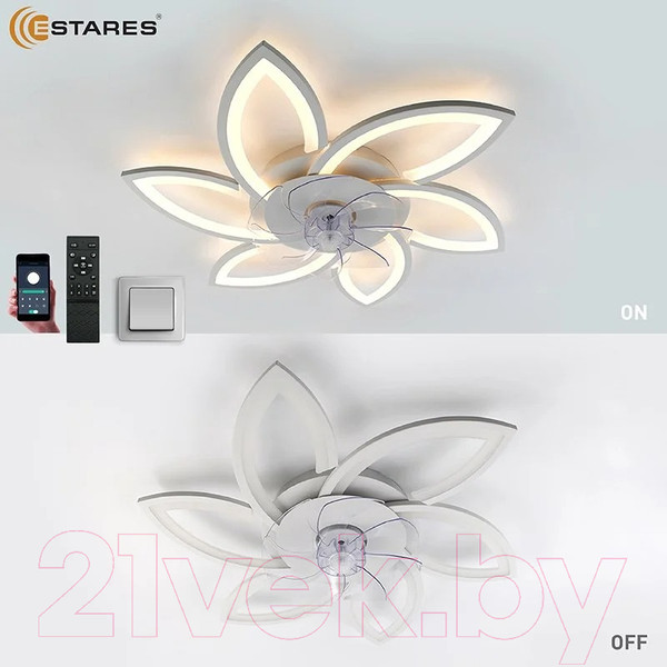 Изображение товара Вентилятор Estares Fan Flower 92W+18W R-APP-770x120-WHITE/WHITE-220-IP20