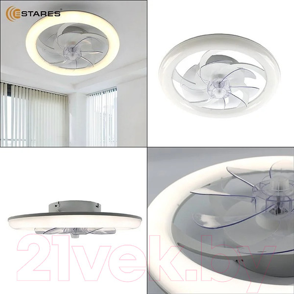 Изображение товара Вентилятор Estares Fan Simple 65W+18W R-APP-480x125-WHITE/WHITE-220-IP20