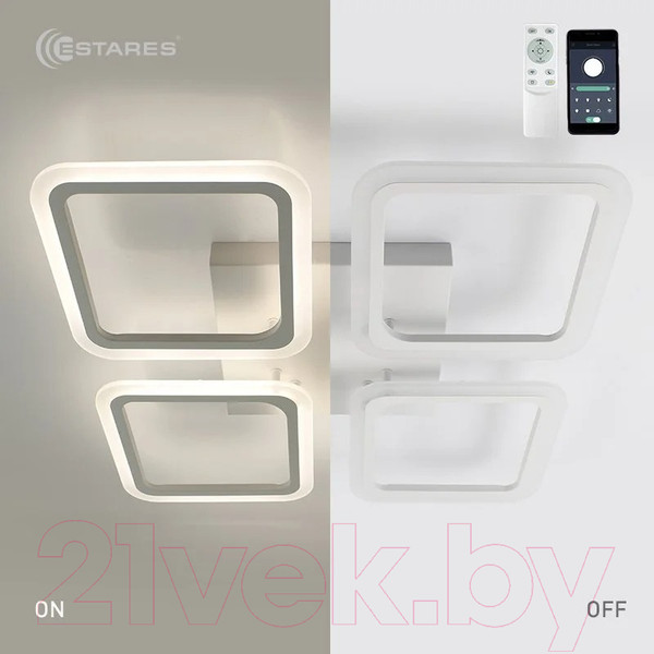 Изображение товара Люстра Estares Sonne 120W 4S-APP-550x550x70-WHITE/WHITE-220-IP20
