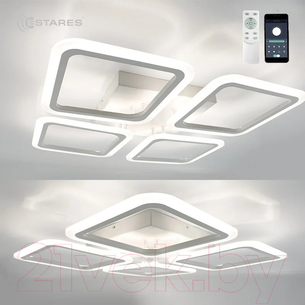 Изображение товара Люстра Estares Sonne 120W 4S-APP-550x550x70-WHITE/WHITE-220-IP20