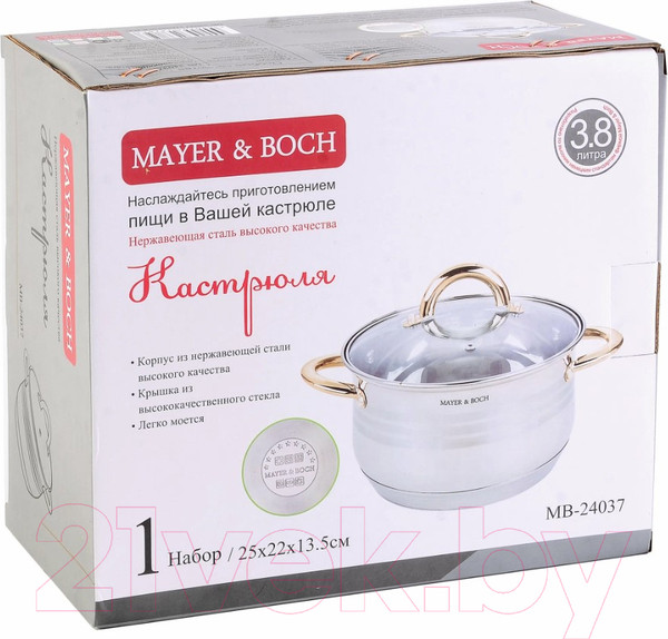 Изображение товара Кастрюля Mayer&Boch 24037 (3.8л)