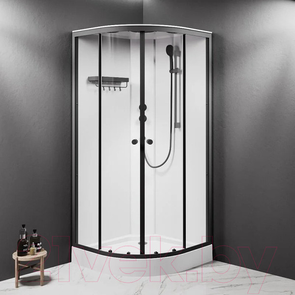 Изображение товара Душевая кабина AM.PM X-Joy 90x90 / W94C-401-090BT (черный матовый/прозрачное стекло)