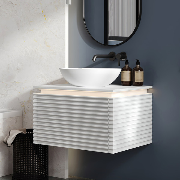 Изображение товара Умывальник Belux Дубай Д-480 (18, белый матовый/Solid Surface)