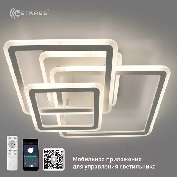 Изображение товара Люстра Estares Sonne 90W 4S-APP-525x525x110-WHITE/WHITE-220-IP20