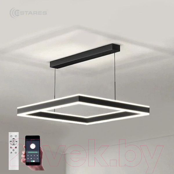 Изображение товара Потолочный светильник Estares Stella 100WS-APP-500x500x1200-BLACK/WHITE-220-IP20