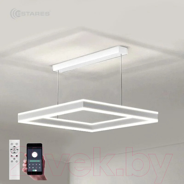 Изображение товара Потолочный светильник Estares Stella 100WS-APP-500x500x1200-WHITE/WHITE-220-IP20