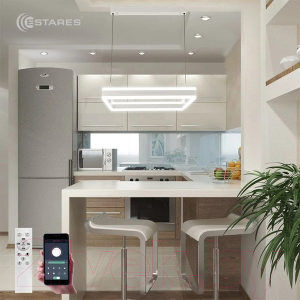 Изображение товара Потолочный светильник Estares Stella 100WS-APP-500x500x1200-WHITE/WHITE-220-IP20