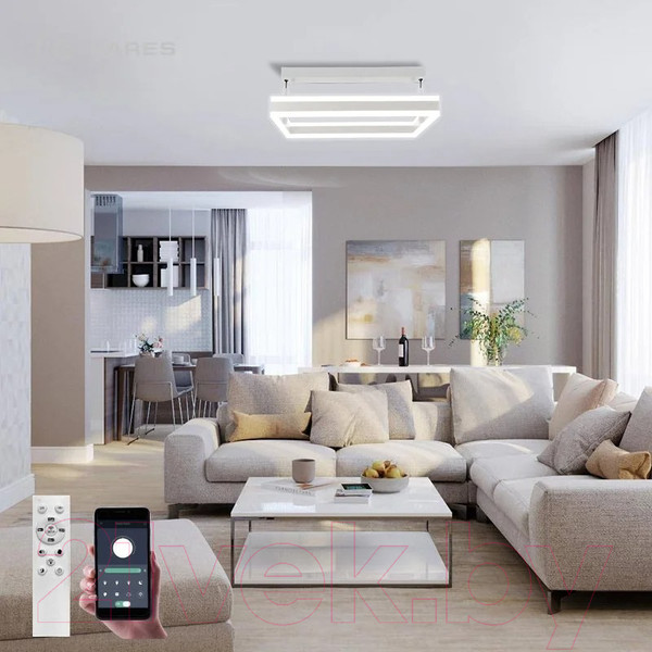 Изображение товара Потолочный светильник Estares Stella 100WS-APP-500x500x1200-WHITE/WHITE-220-IP20