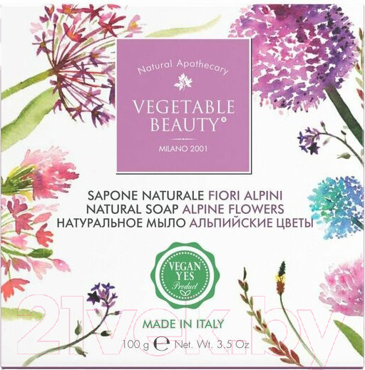 Изображение товара Мыло твердое Vegetable Beauty Альпийские цветы натуральное (100г)