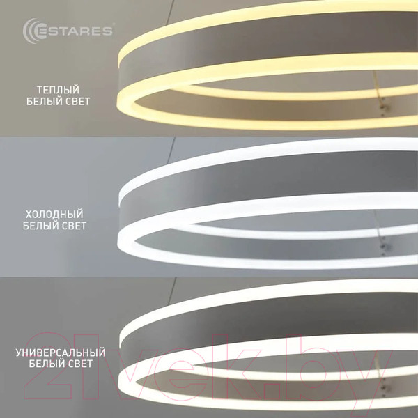 Изображение товара Потолочный светильник Estares Stella 64W R-APP-400x1200-WHITE/WHITE-220-IP20