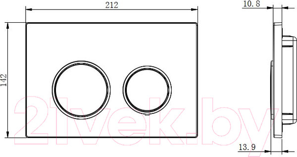 Изображение товара Кнопка для инсталляции Aquatek Small TDI-0000002 (хром глянцевый)