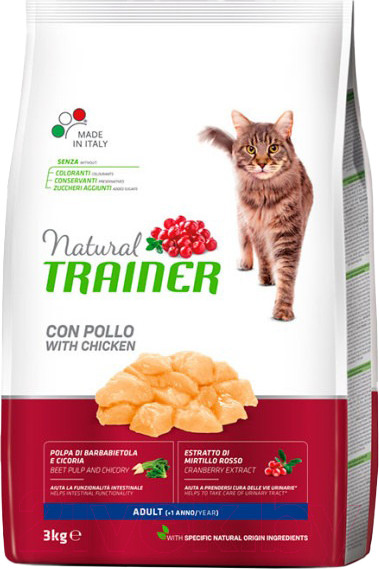 Изображение товара Сухой корм для кошек Trainer Natural с курицей (3кг)