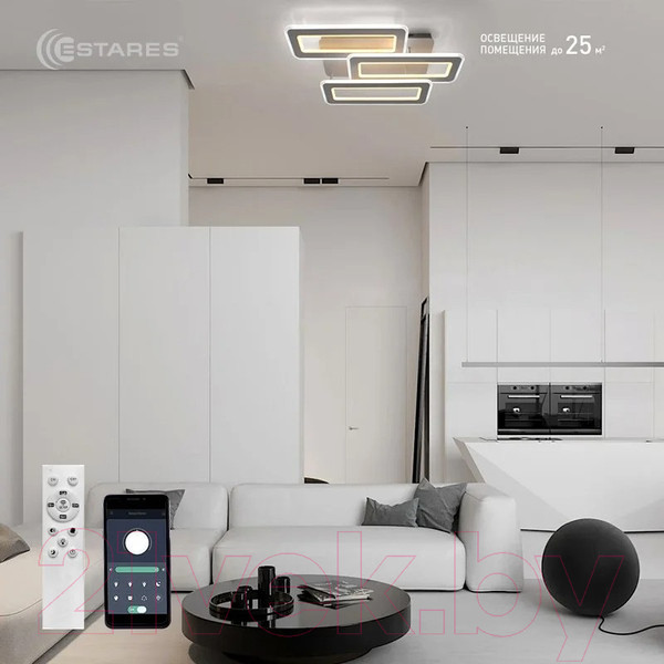 Изображение товара Люстра Estares Triplex Double 110W 3L-APP-650x370X140-WHITE/WHITE-220-IP20
