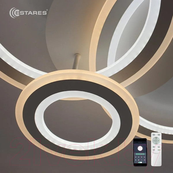 Изображение товара Люстра Estares Triplex Round 108W 3R-APP-713х492х128-WHITE/WHITE-220-IP20