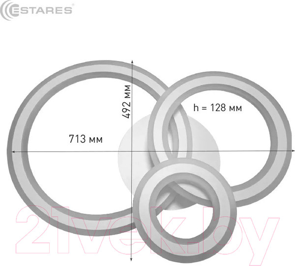 Изображение товара Люстра Estares Triplex Round 108W 3R-APP-713х492х128-WHITE/WHITE-220-IP20