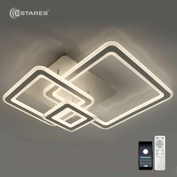 Изображение товара Люстра Estares Triplex Square 124W 3S-APP-596x596x146-WHITE/WHITE-220-IP20