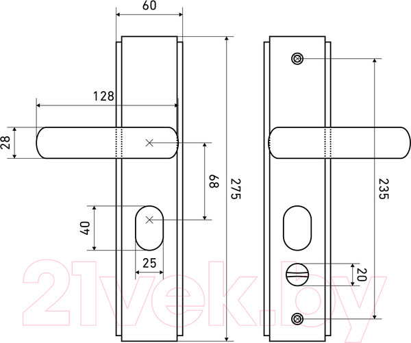 Изображение товара Ручка дверная Аллюр Стандарт РН-СТ261 Y SN