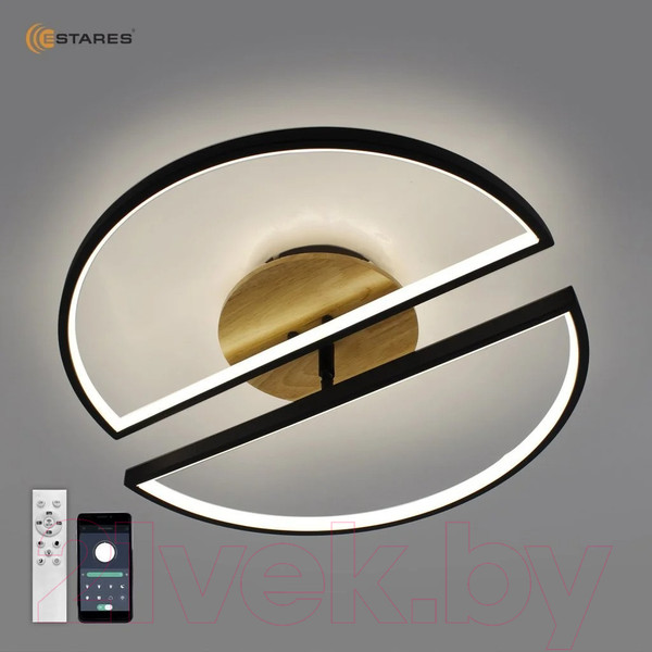 Изображение товара Потолочный светильник Estares Woody Loft 75W 3R-APP-500x135-BLACK/WOOD-220-IP20