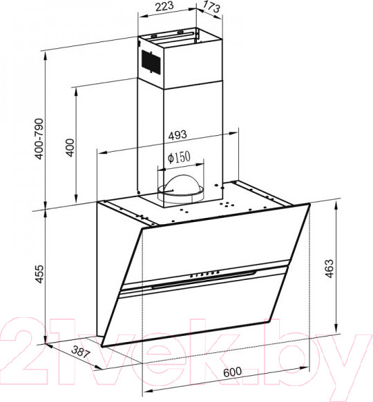 Изображение товара Вытяжка наклонная Zigmund & Shtain K 147.6 B