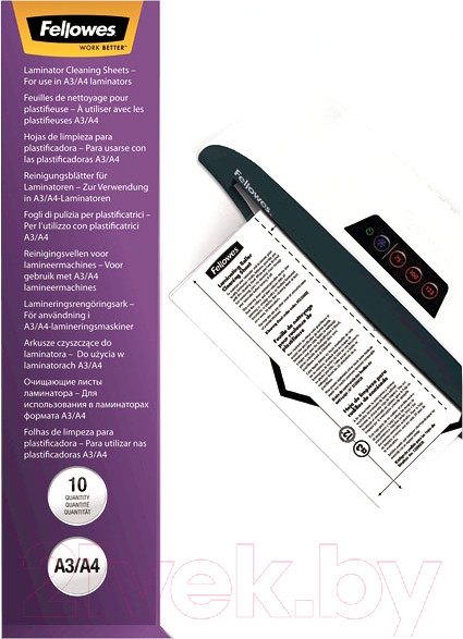 Изображение товара Чистящий лист для ламинатора Fellowes FS-53206 (10шт)
