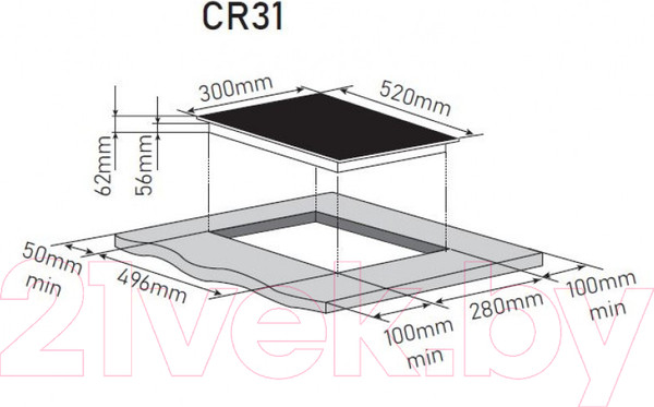 Изображение товара Электрическая варочная панель ZORG CR31 BL