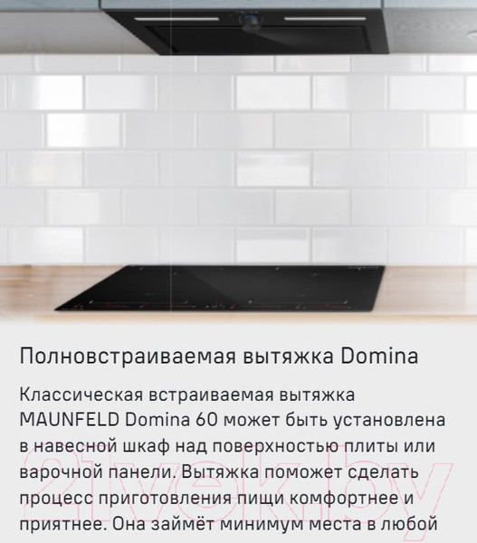 Изображение товара Вытяжка скрытая Maunfeld Domina 60 (белый)