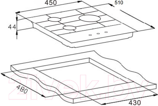 Изображение товара Газовая варочная панель Weissgauff HGG 451 BGh Nano Glass