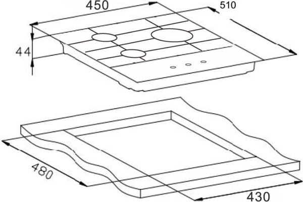 Изображение товара Газовая варочная панель Weissgauff HGG 451 BFh Nano Matt Glass