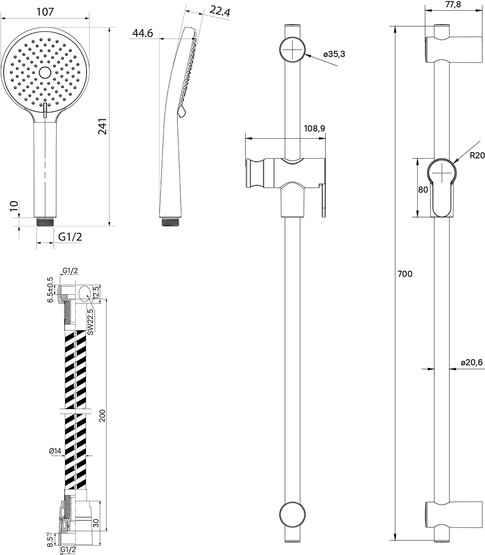 Изображение товара Душевой гарнитур IDDIS Optima Home OPH3F70i16