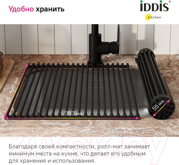 Изображение товара Сушилка для посуды IDDIS Kitchen Line ROL35BLi59